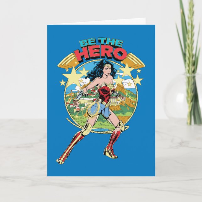 Cartão WW84 | Themyscira Wonder Woman Retro Comic Art (Frente)