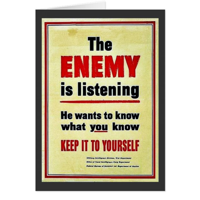 Cartão Wwii que escuta (Frente)