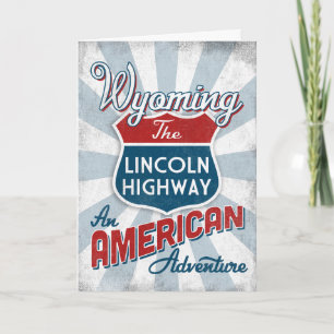 Cartão Wyoming Lincoln Highway Vintage América