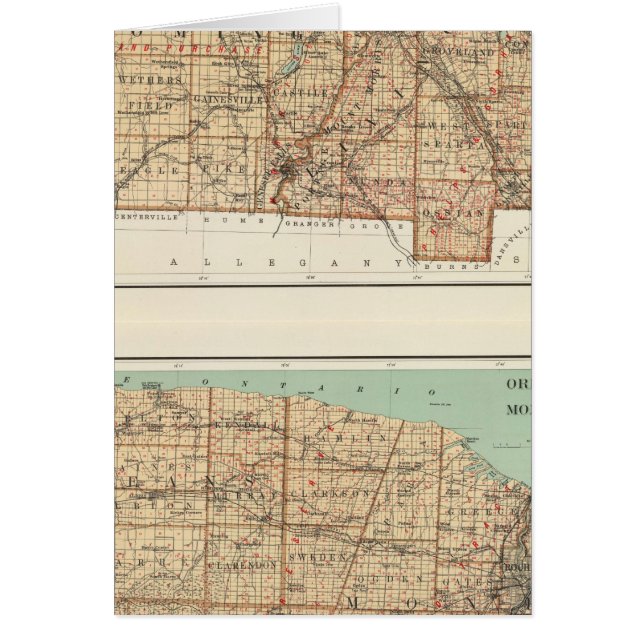 Cartão Wyoming, Livingston, Orleans, Genesee (Frente)