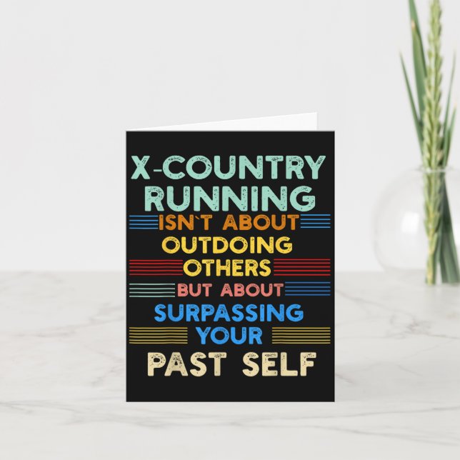 Cartão X-country Running Is Outwork Your Past Self Sitive (Frente)