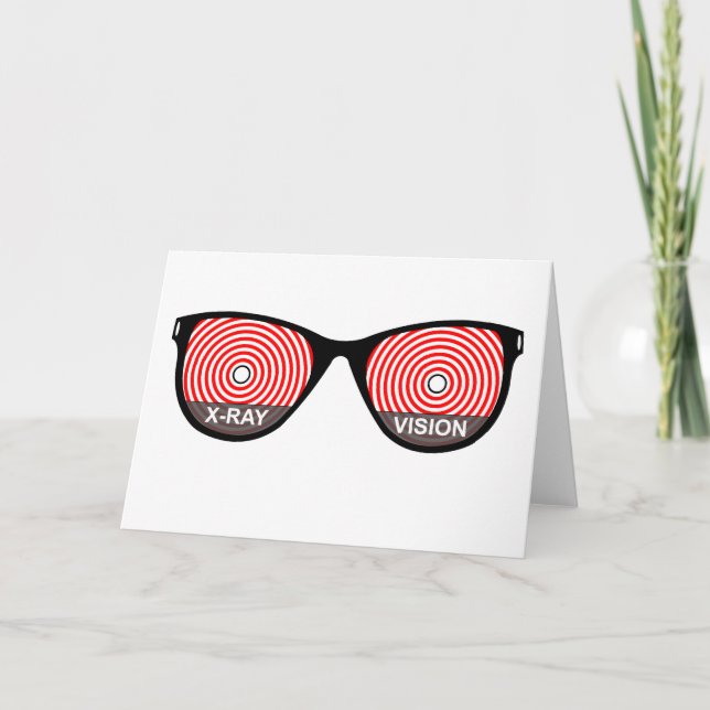 Cartão X-Ray Vision Glasses Greeting Card (Frente)