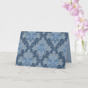 Cartão Xadrez Azul Fumê Azul Ardósia Azul Pó Suave Damask