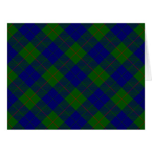 Cartão xadrez azul verde Barclay tartan