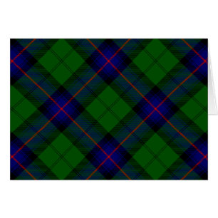 Cartão Xadrez do verde azul do tartan do clã de Armstron