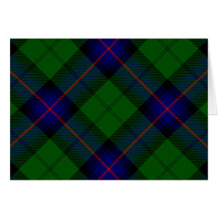 Cartão Xadrez do verde azul do tartan do clã de Armstron