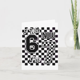 Cartão Xadrez Eu Era 6 Agora Eu Sou 7 Aniversário Sete An