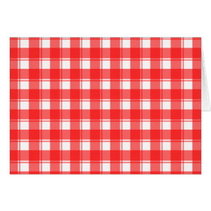 Cartão Xadrez Listrado Vermelho e Branco Country