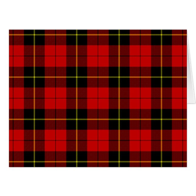Cartão Xadrez preto Wallace Tartan (Frente horizontal)