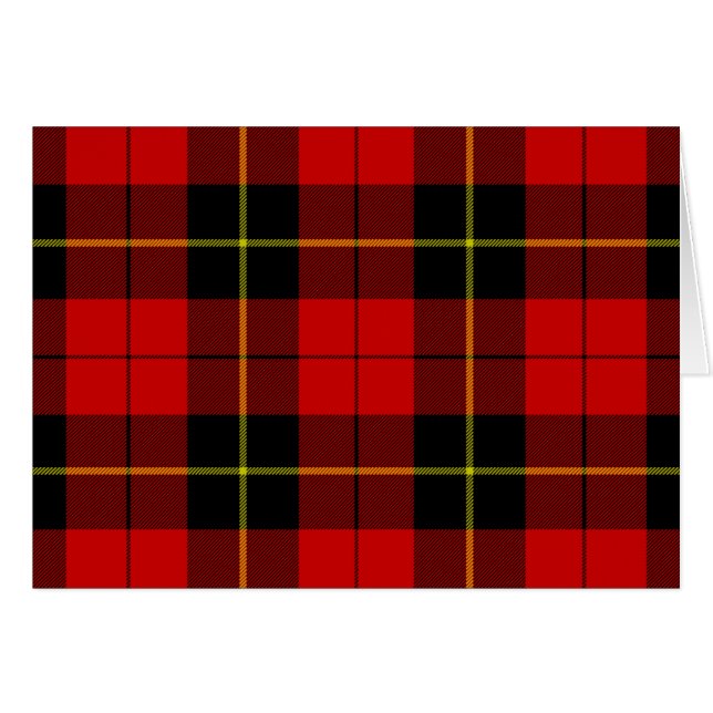 Cartão Xadrez preto Wallace Tartan (Frente Horizontal)