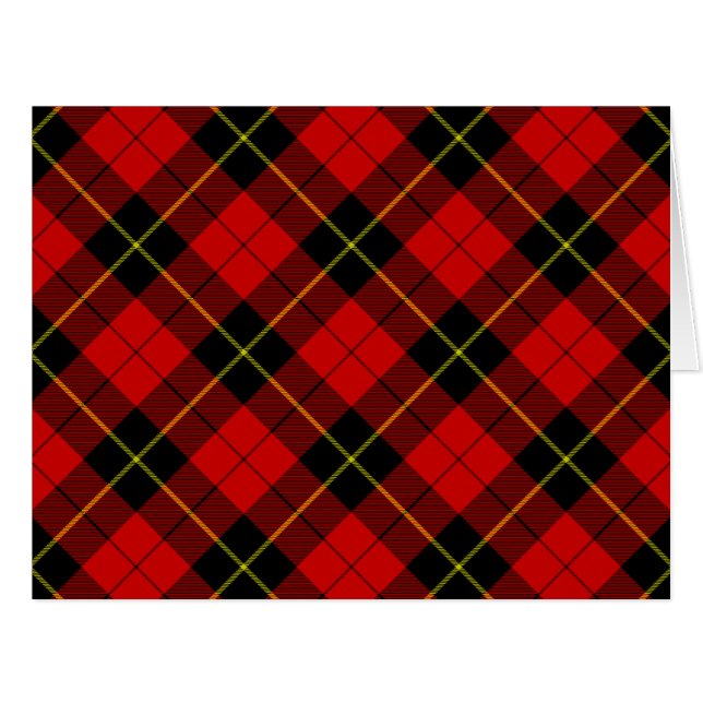 Cartão Xadrez preto Wallace Tartan (Frente horizontal)