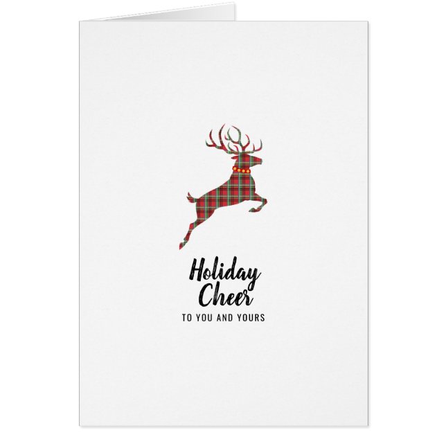 Cartão Xadrez Reindeer Holiday Cheer (Frente)