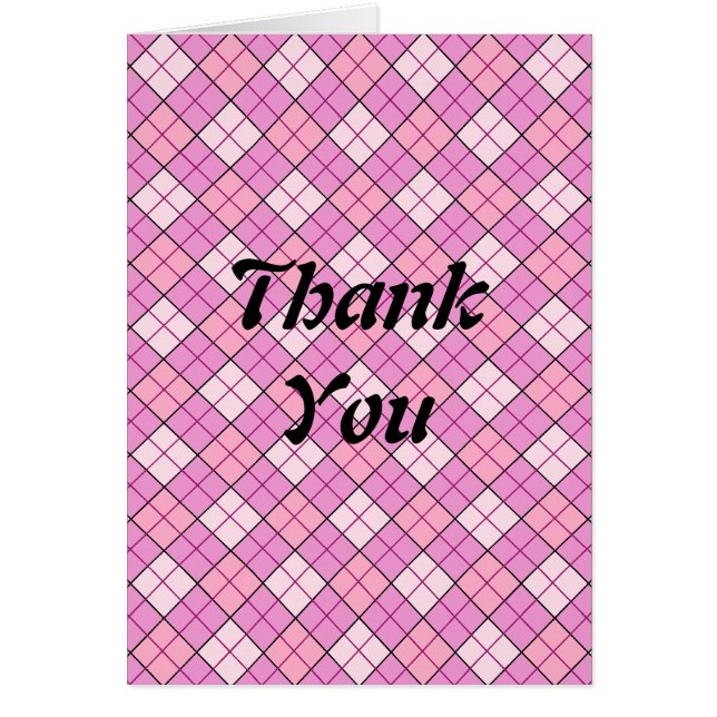 Cartão Xadrez rosa (Frente)