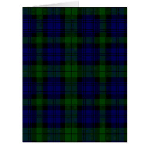 Cartão xadrez verde azul de tartan Black Watch