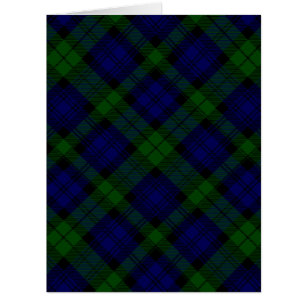 Cartão xadrez verde azul de tartan Black Watch