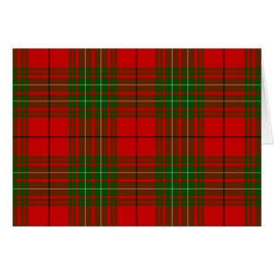 Cartão Xadrez verde-vermelha Comyn tartan