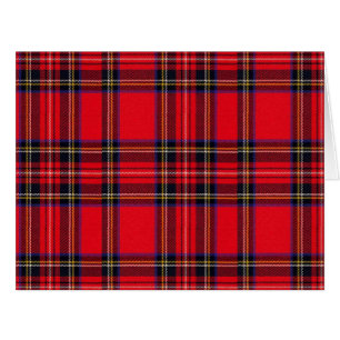 Cartão Xadrez vermelha de Stewart tartan