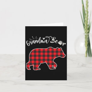 Cartão Xadrez Vermelha Vovó Urso Correspondente Natal E