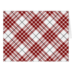 Cartão xadrez vermelho branco Buchanan tartan