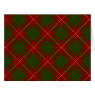 Cartão xadrez vermelho verde tartan Cameron