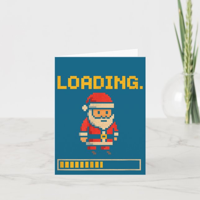 Cartão Xel Santa Loading Retro Christmas Gamer Shirt  (Frente)