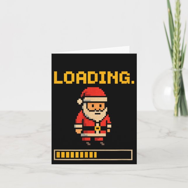 Cartão Xel Santa Loading Retro Christmas Gamer Shirt  (Frente)