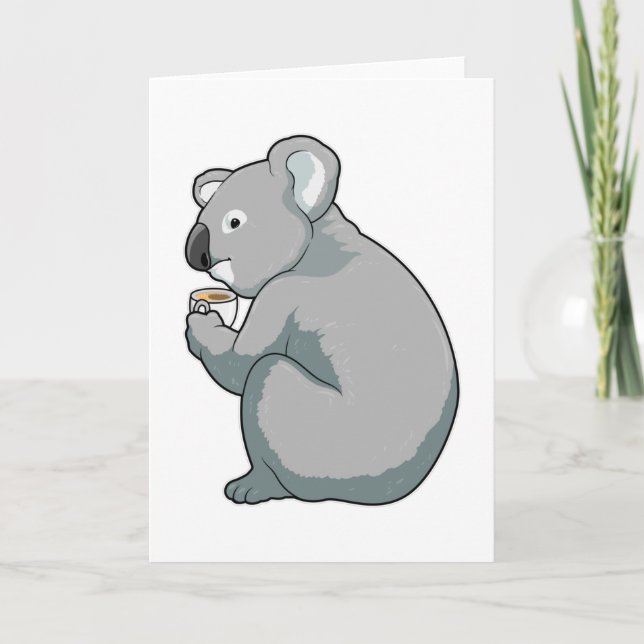 Cartão Xícara de café Koala (Frente)