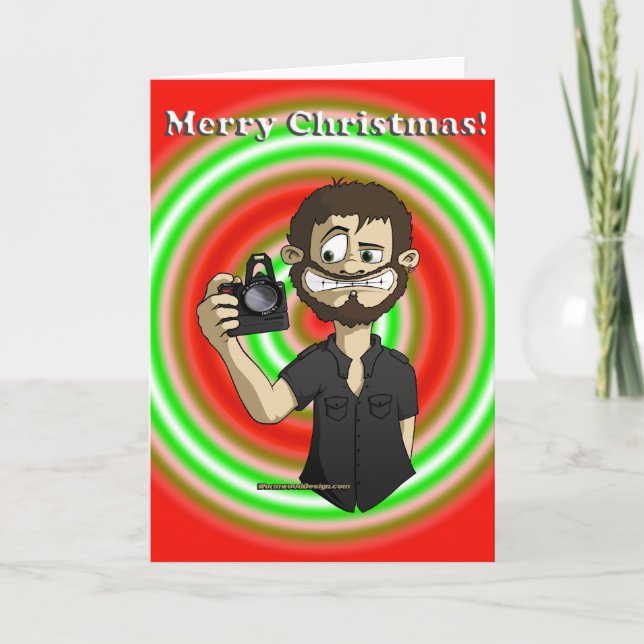 Cartão Xmas Cameraman (Frente)