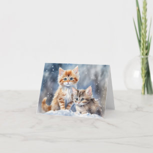 Cartão Xmas de Kitten Bonito