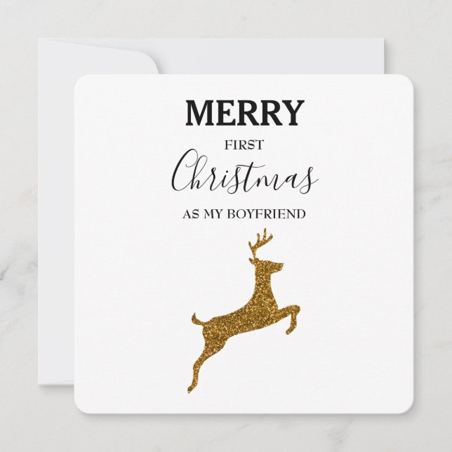 Cartão Xmas de Namorado de Natal feliz da  da  (Frente)