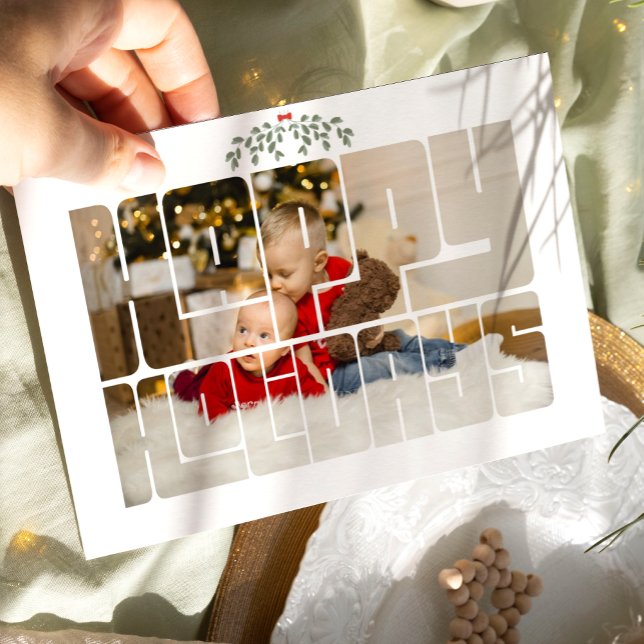 Cartão Xmas de Tipografia de Feriados Felizes Pers (Criador carregado)