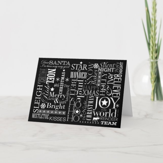Cartão Xmas/Envelope de Estilo de Quadro Negro Fer (Frente)