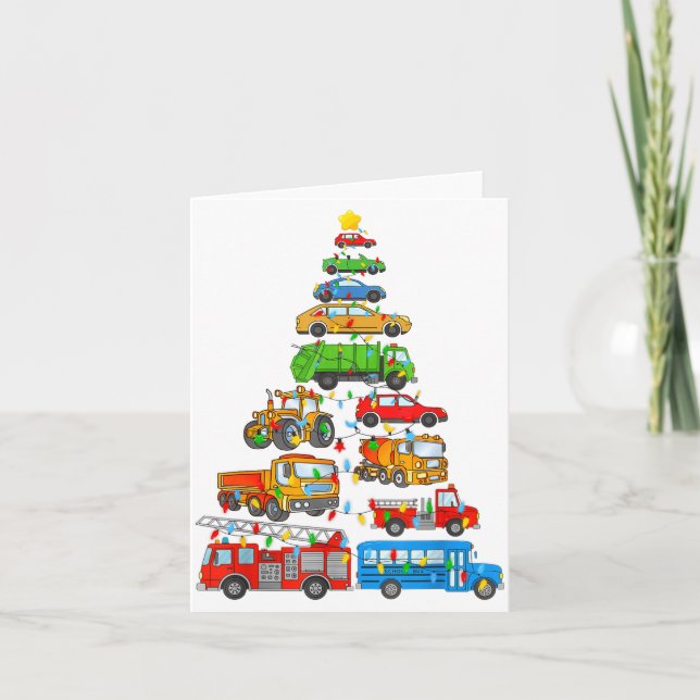 Cartão Xmas Light Christmas Tree, Funny Xmas Boys Kids To (Frente)