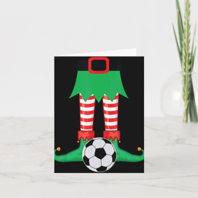 Cartão Xmas Matching Soccer Elf Pajama Christmas Team S T (Frente)