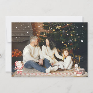 Cartão Xmas personalizado com Papais noeis e prese