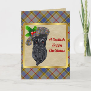 Cartão Xmas Personalizado do Crachá Balfour e Tartan