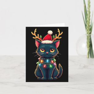 Cartão Xmas Tee Reindeer Black Cut Luzes De Natal