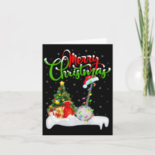 Cartão Xmas Tree Lights Santa Hat Musical Banjo Natal