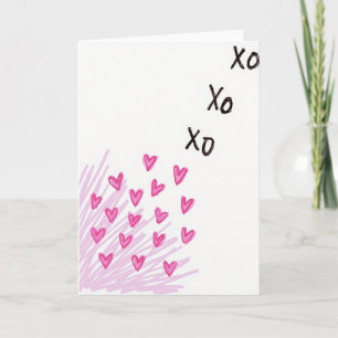 Cartão Xo Corações de Amor Romântico