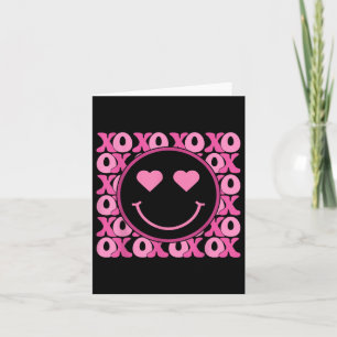 Cartão Xo Rosto Sorriso Rosa Olhos Coração Groovy Coração