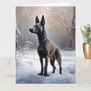 Cartão Xoloitzcuintli Deixa-o nevar no Natal