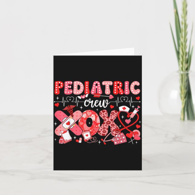 Cartão Xoxo Nurse Pediatric Crew Nurse Valentine Leopard  (Frente)
