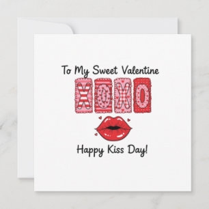 Cartão XOXO Para Meu Doce Valentim - Feliz Dia do Beijo L
