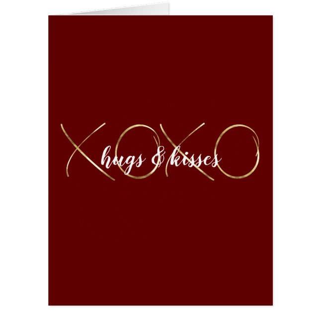 Cartão XOXO Vermelho Dourado (Frente)