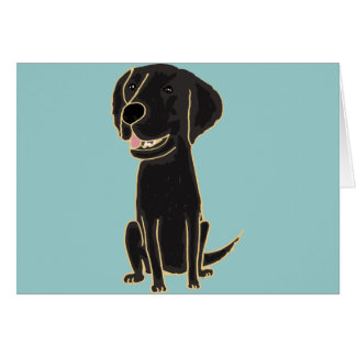 Cartão XX- desenhos animados pretos bonitos de Labrador