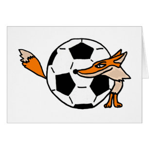 Cartão XX- Fox atrás de uma arte da bola de futebol