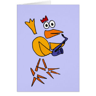 Cartão XX- galinha engraçada que joga a arte abstracta d