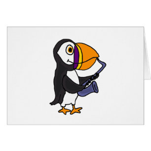 Cartão XX- papagaio-do-mar que joga o saxofone