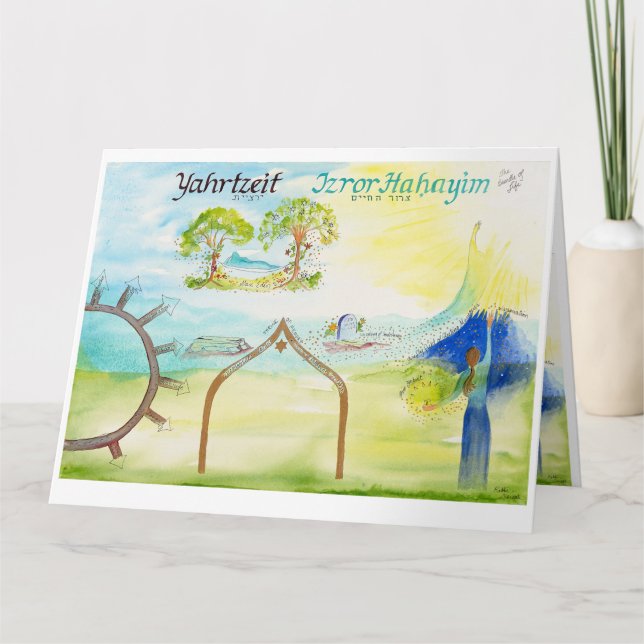 Cartão Yahrtzeit: Mapeando a Viagem: Mourner & Soul (Frente)