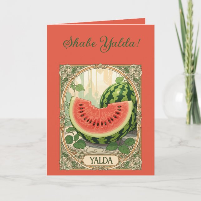 Cartão Yalda Watermelon Chelle Night Fruits (Frente)